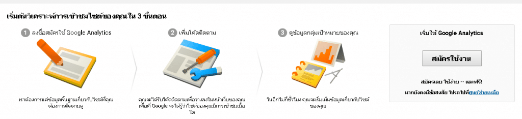 register-ga - สมัคร google analytics