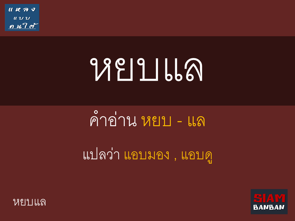 หยบแล ภาษาใต้ที่เขาพูดๆ กันนั้น คืออะไร หมายถึงอะไร มาดูกันครับ หยบแล ภาษาใต้ที่เขาพูดๆ กันนั้น คืออะไร หมายถึงอะไร มาดูกันครับ
