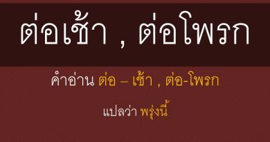 ต่อเช้า ต่อโพรก